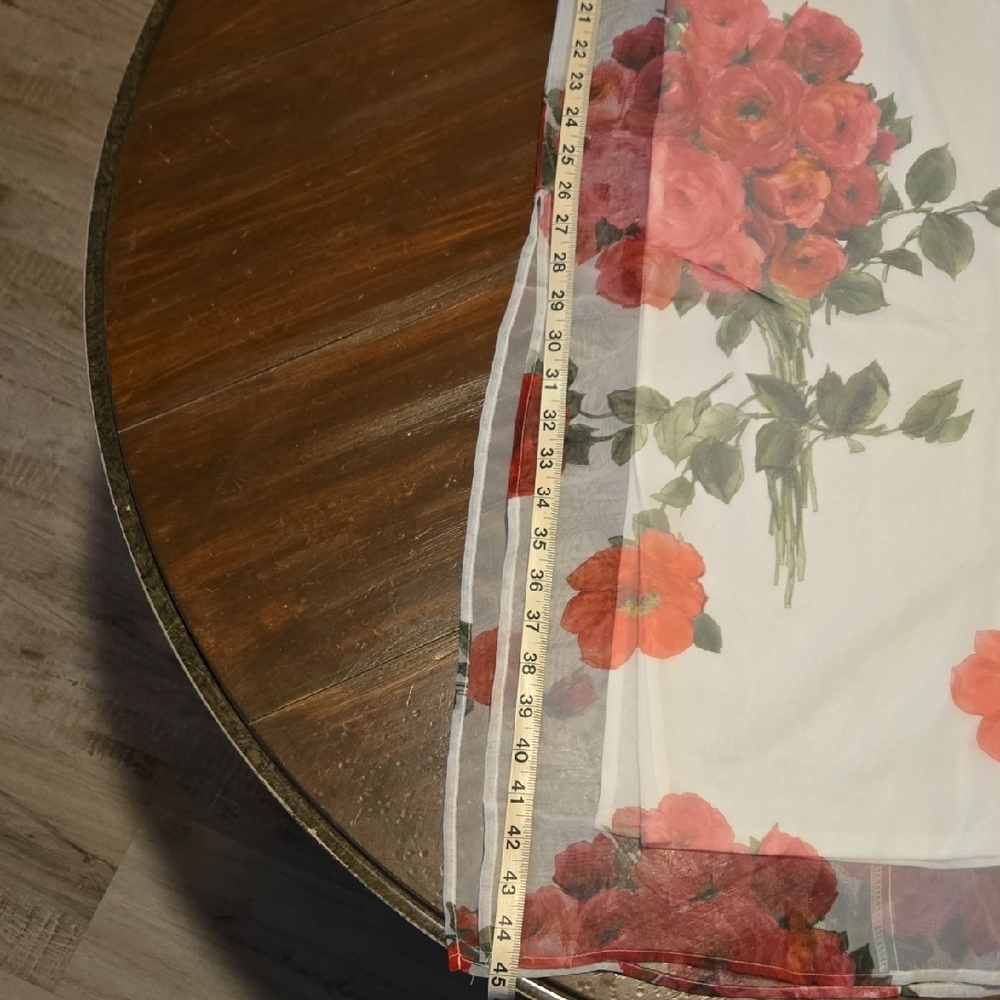 Chic Floral Maxi Dress - White with Pink and Red Accents - Picture 11 of 13